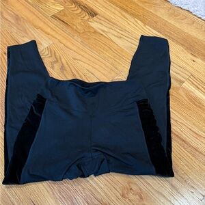 Victoria's Secret Black Leggings with Velvet Accents